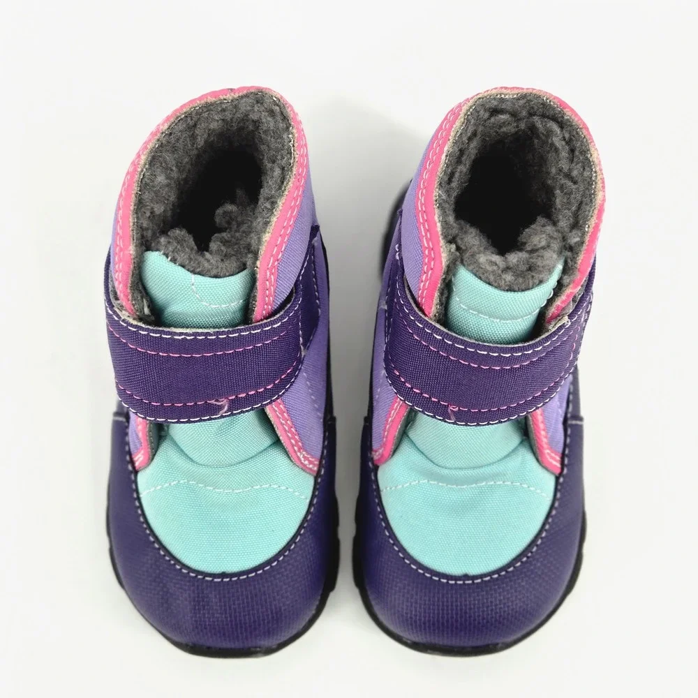 See Kai Run Blake Waterproof Insulated Purple Mint Winter Boots Kids Size 8 EUC